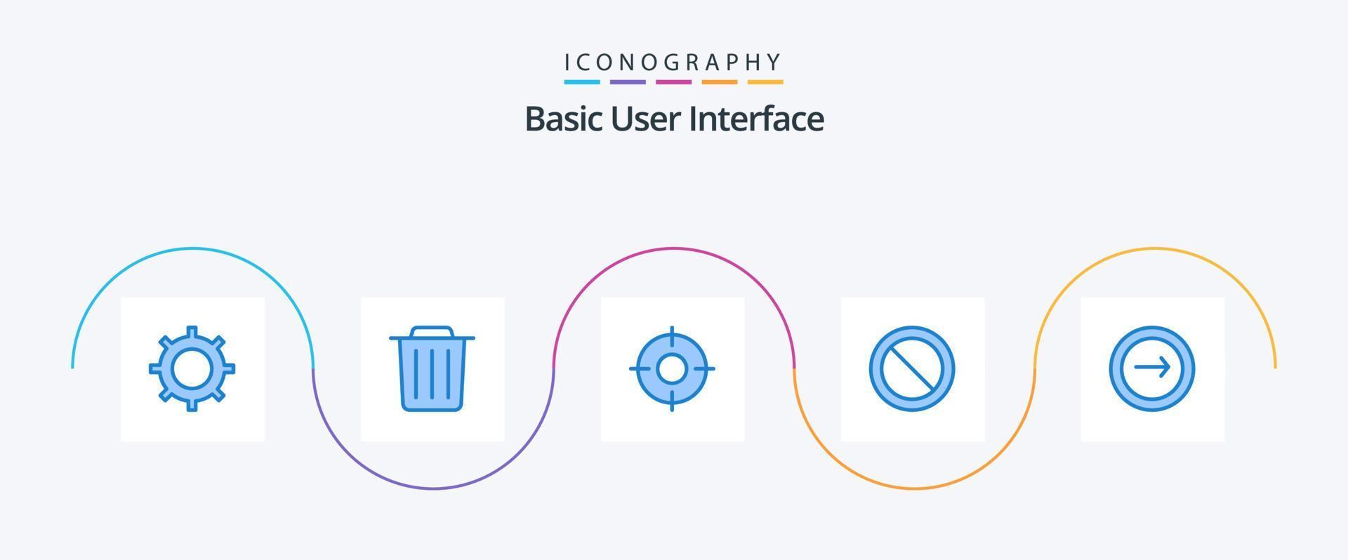 paquete de iconos azul básico 5 que incluye básico. colocar. básico. prohibición vector