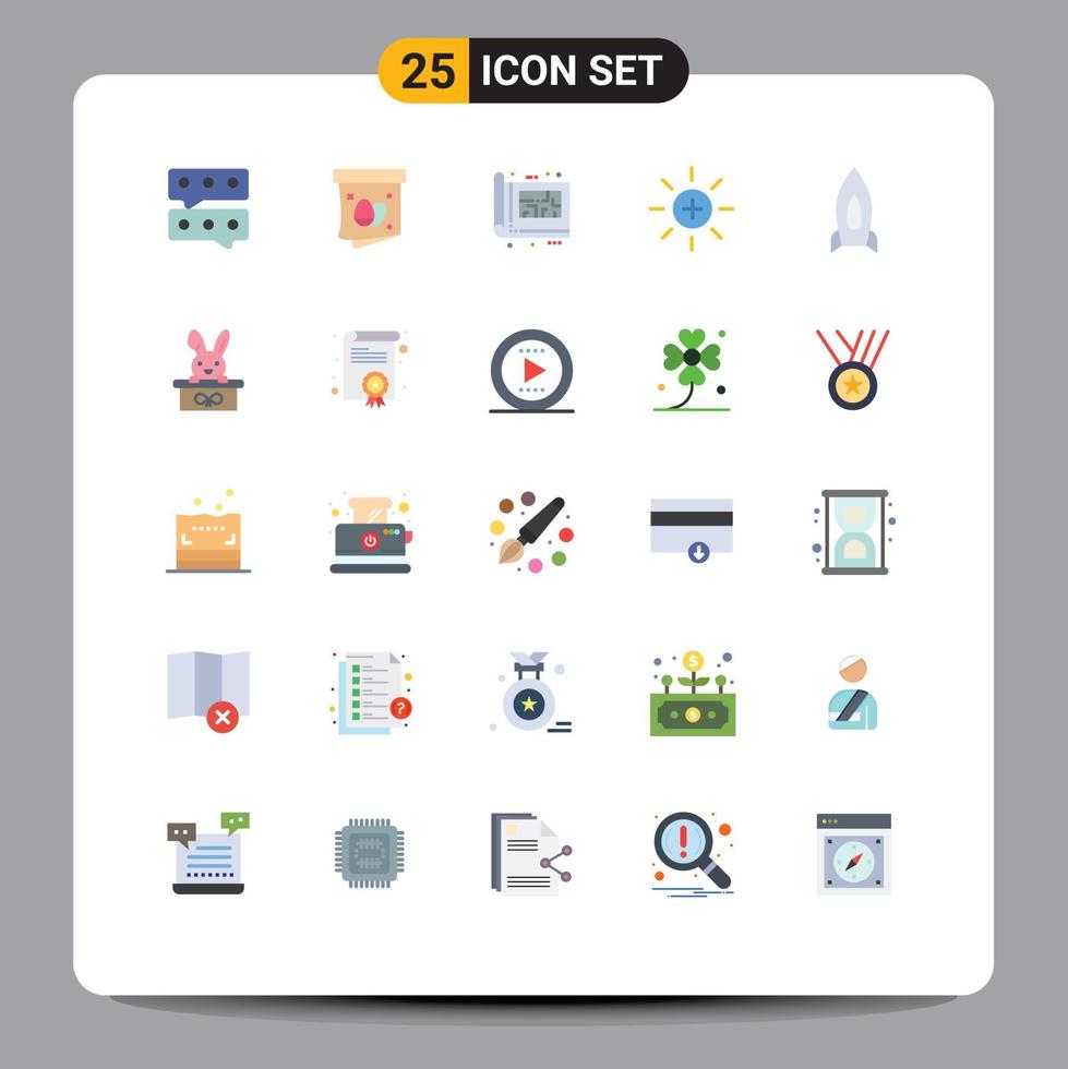 Modern Set of 25 Flat Colors and symbols such as spaceship user design ui brightness Editable Vector Design Elements