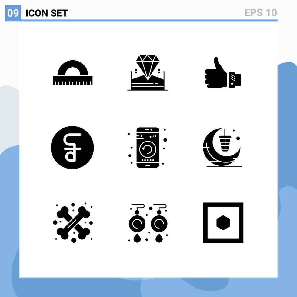 9 Creative Icons Modern Signs and Symbols of cash coin like reil solution Editable Vector Design Elements