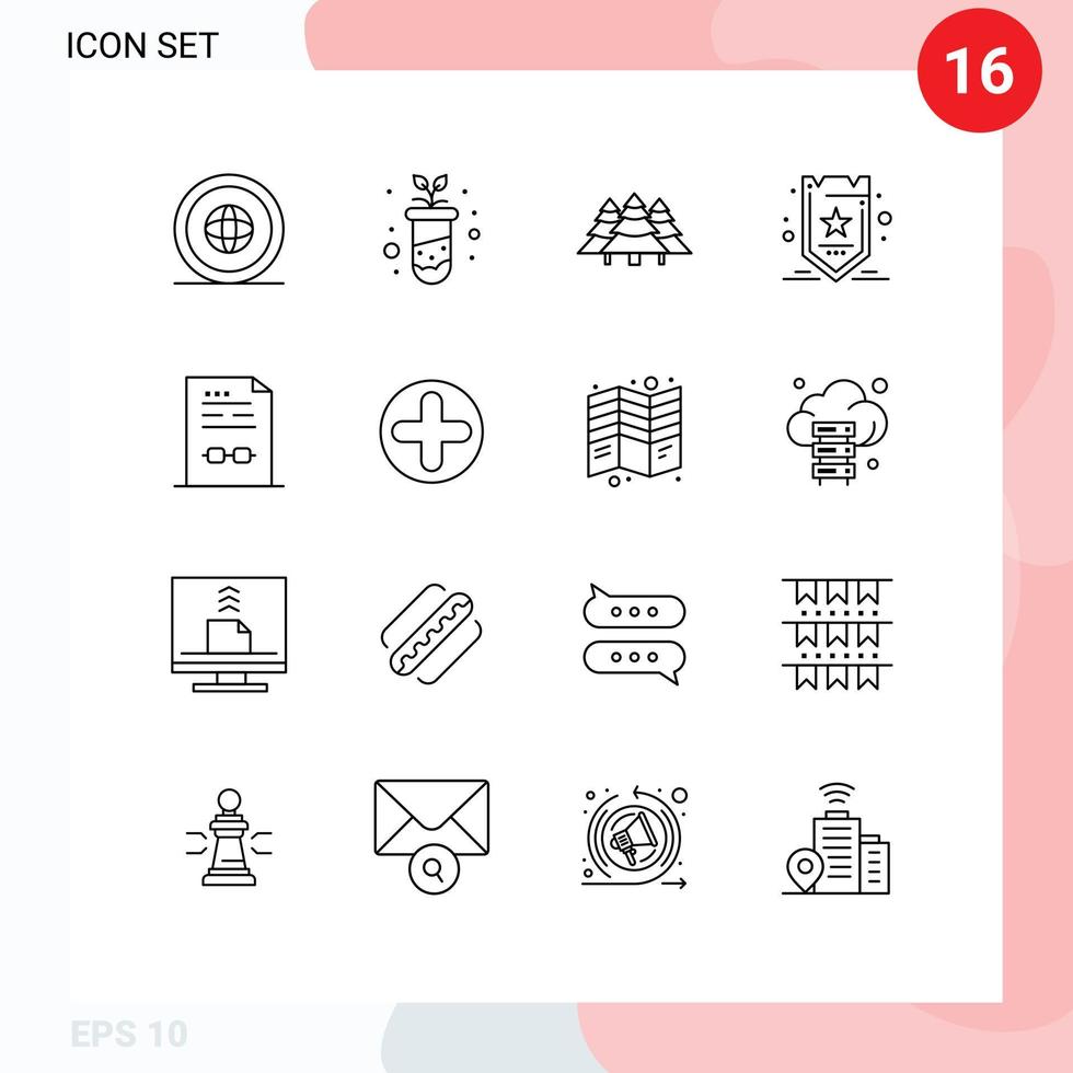 Outline Pack of 16 Universal Symbols of tag optimization plant marketing tree Editable Vector Design Elements