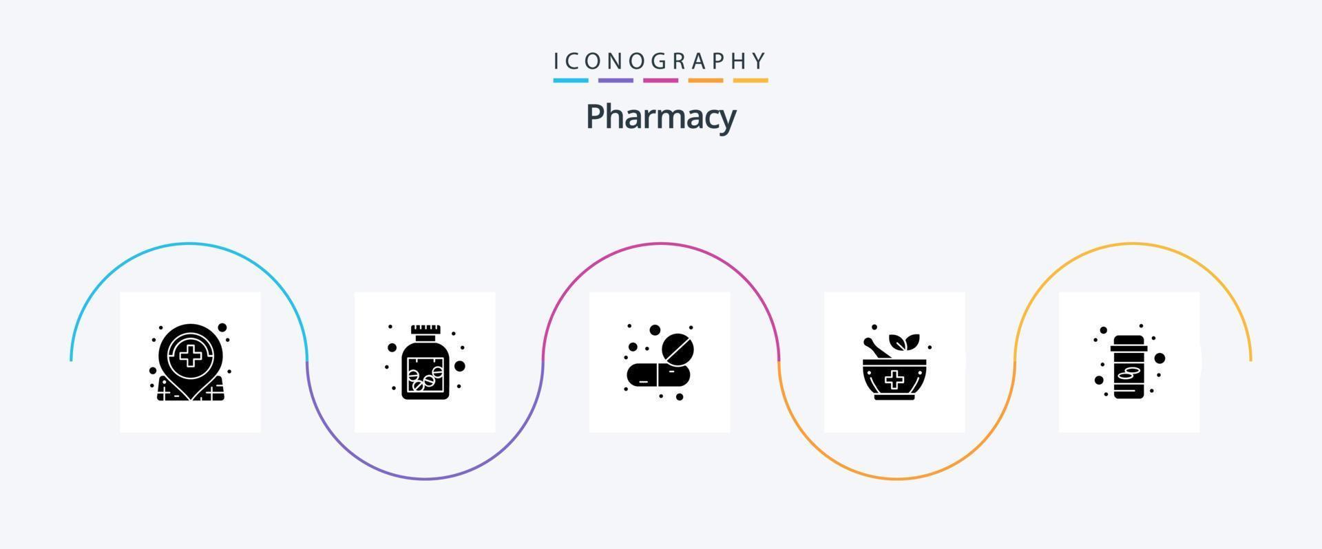 paquete de iconos de glifo 5 de farmacia que incluye farmacia. calcio. drogas señalización. medicamento vector