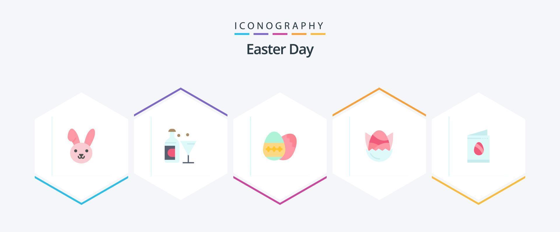 Easter 25 Flat icon pack including egg. happy. egg. baby. chicken vector