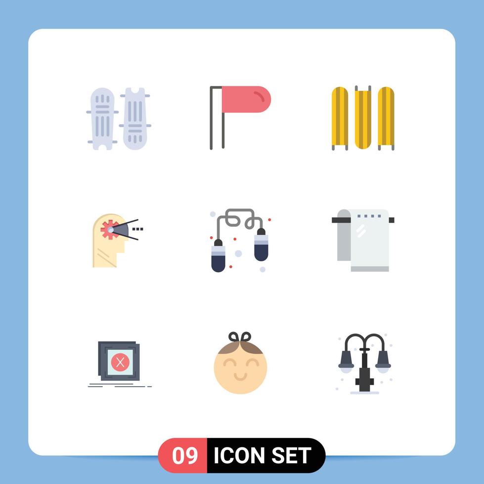 Stock Vector Icon Pack of 9 Line Signs and Symbols for bath fitness education exercise mind Editable Vector Design Elements