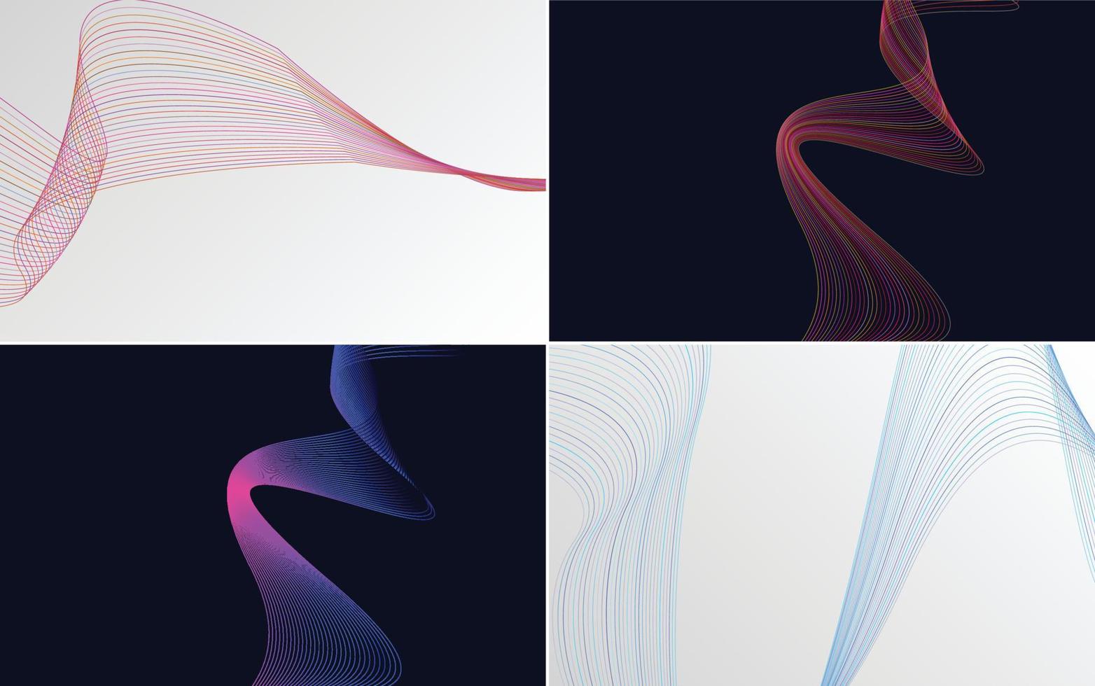 Collection of geometric minimal lines pattern set vector