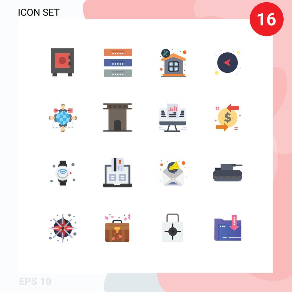 Universal Icon Symbols Group of 16 Modern Flat Colors of locker finance cabinet furniture property Editable Pack of Creative Vector Design Elements