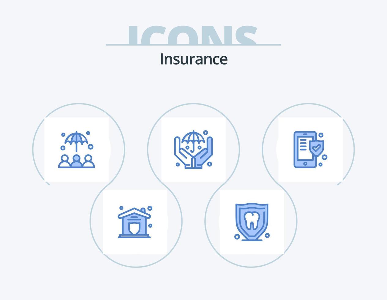 Insurance Blue Icon Pack 5 Icon Design. shield. insurance. insurance. phone. insurance vector