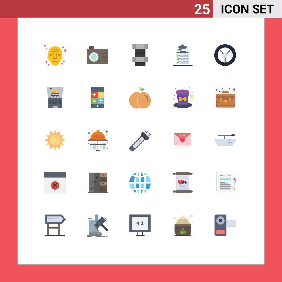 Stock Vector Icon Pack of 25 Line Signs and Symbols for mechanics file carpenter document clipboard Editable Vector Design Elements