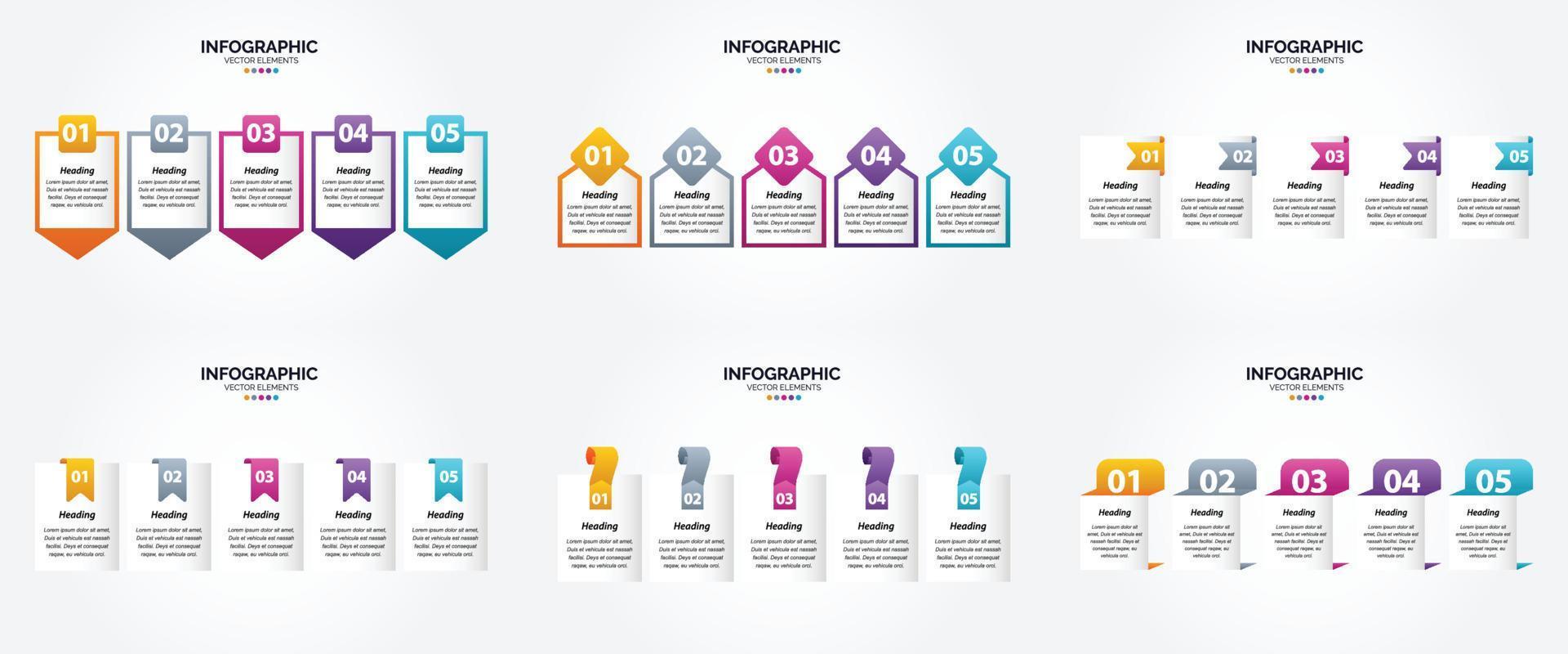 ilustración vectorial infografía conjunto de diseño plano para folleto publicitario y revista vector