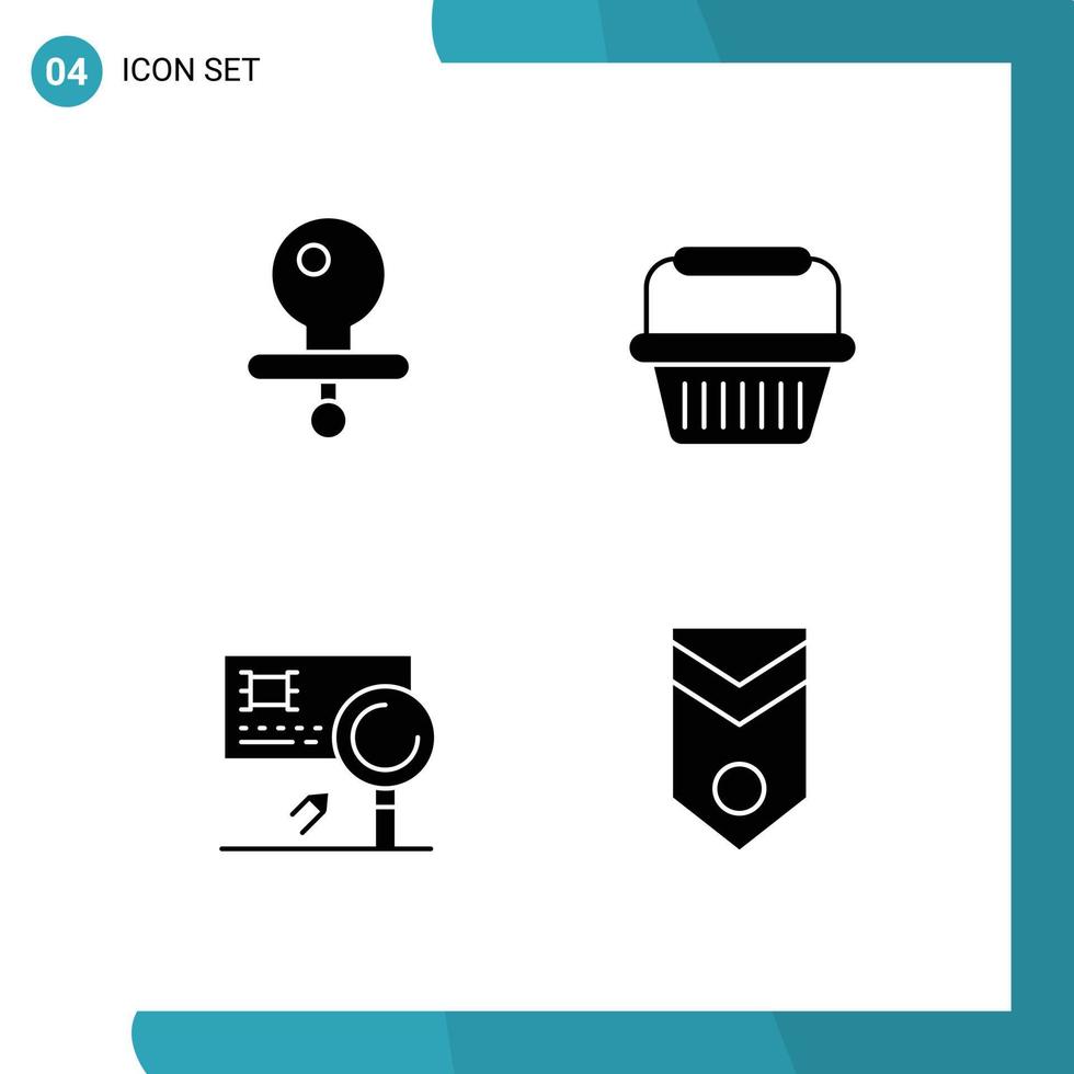 Universal Icon Symbols Group of Modern Solid Glyphs of baby card basket trolley fraud Editable Vector Design Elements