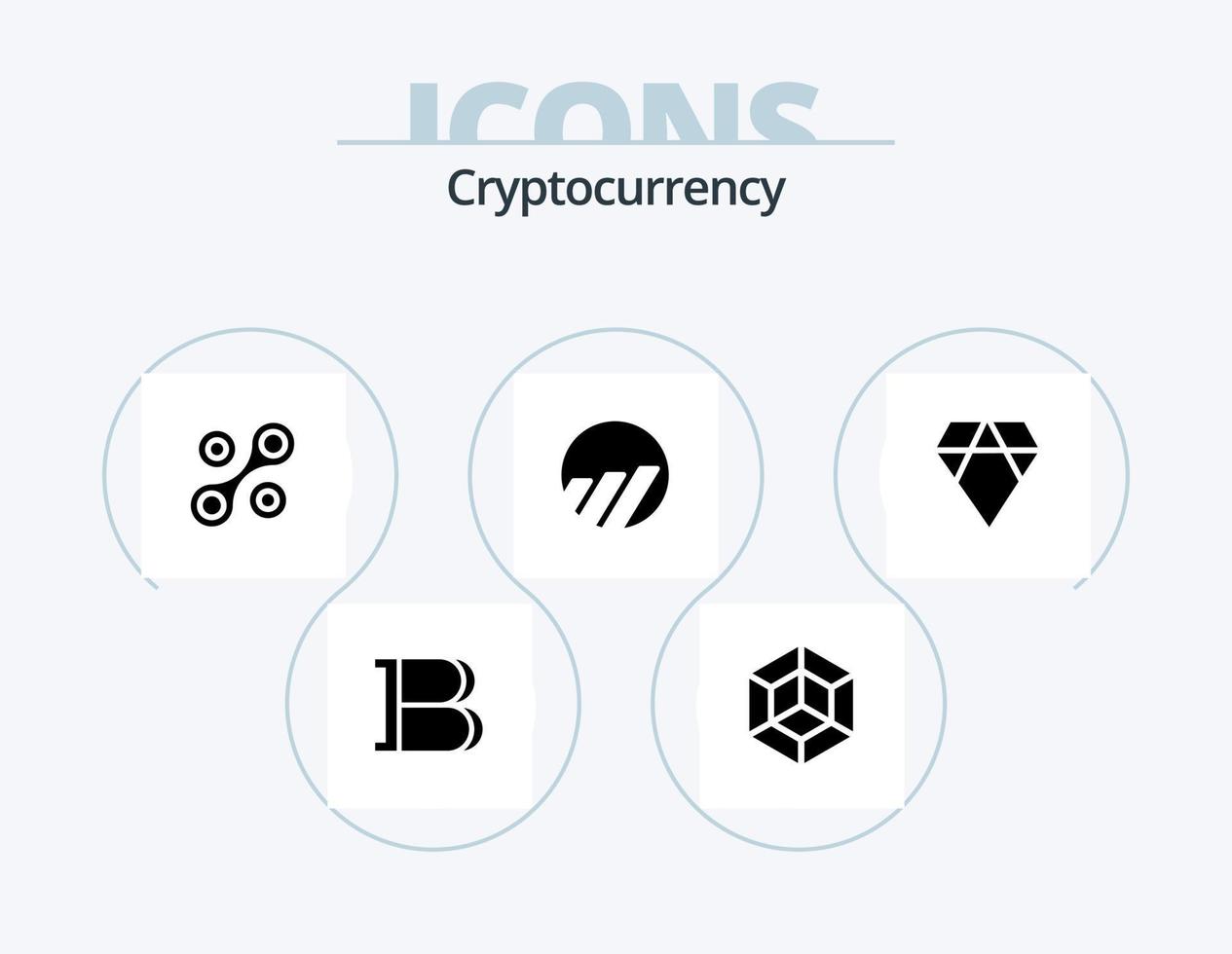 Cryptocurrency Glyph Icon Pack 5 Icon Design. crypto . world coin . crypto . crypto currency vector