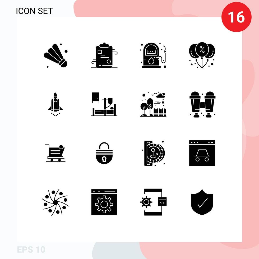 16 Creative Icons Modern Signs and Symbols of launching party energy offer balloon Editable Vector Design Elements