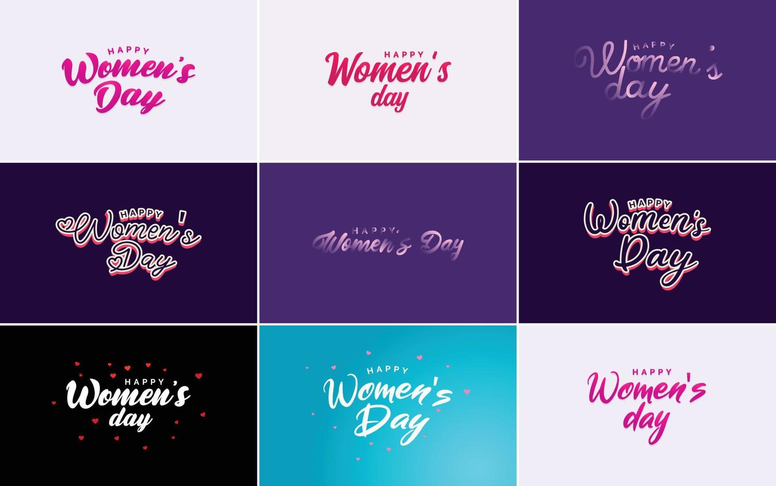 Set of International Women's Day cards with a logo vector
