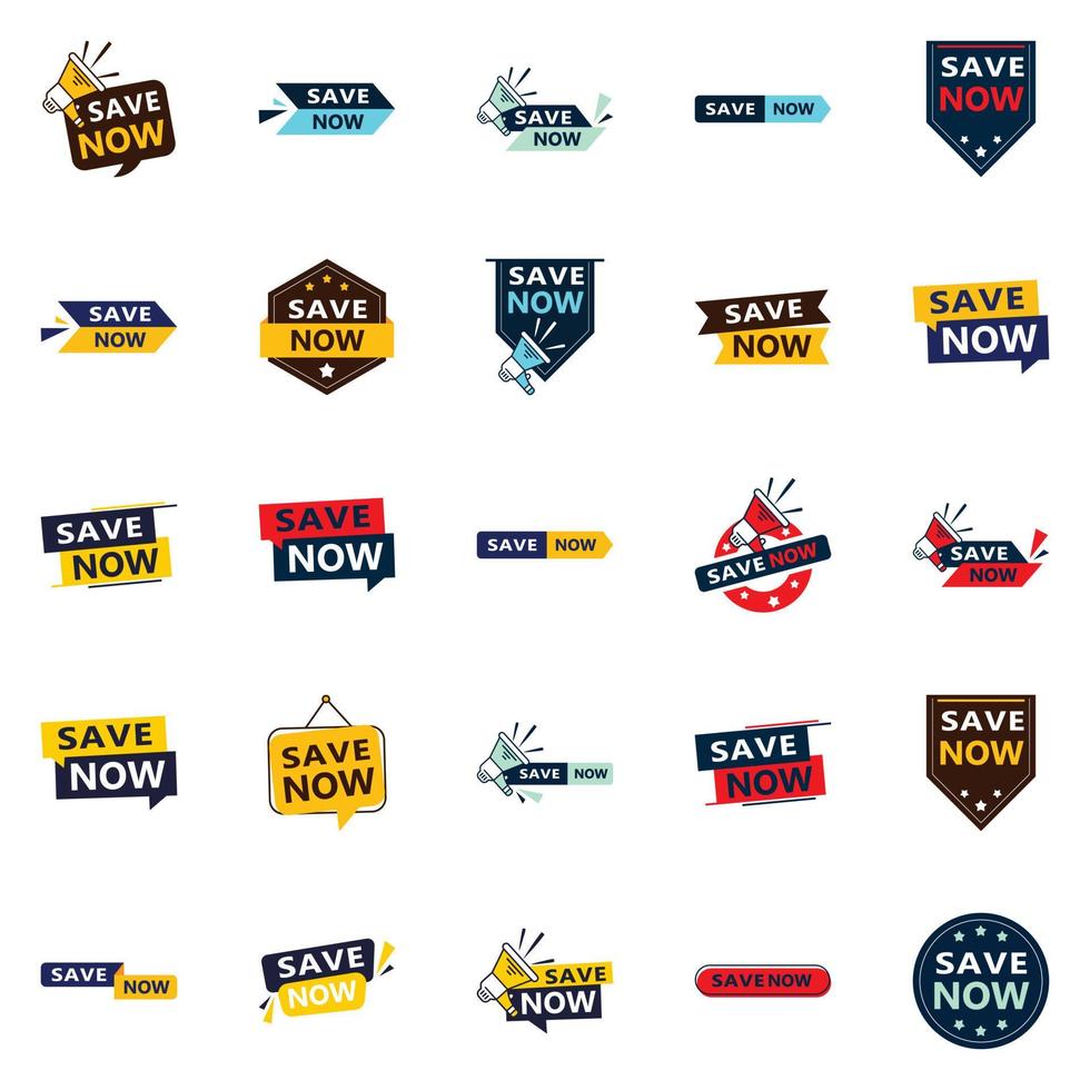 25 Versatile Typographic Banners for promoting savings across platforms vector