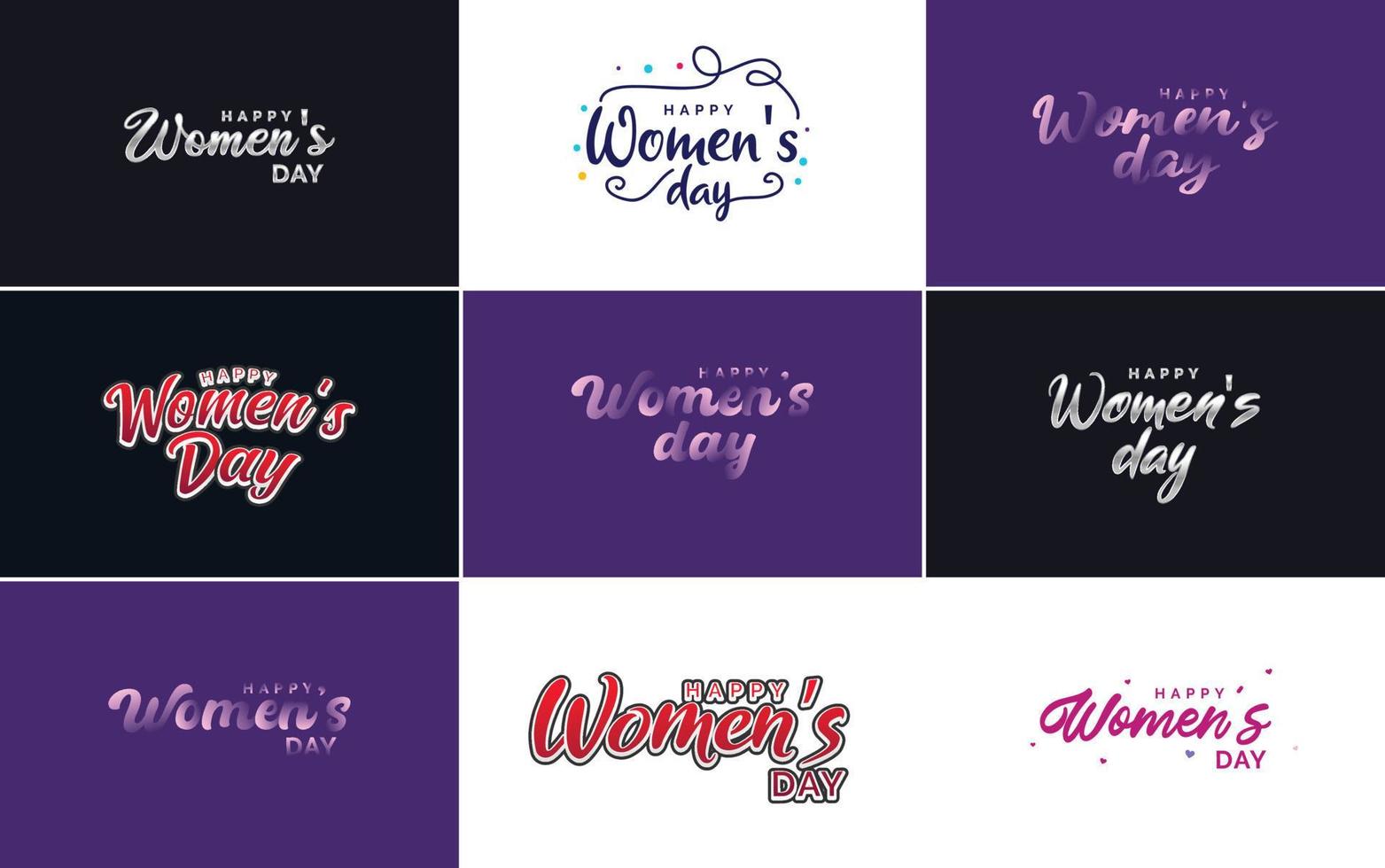 Abstract Happy Women's Day logo with a love vector design in pink. red. and black colors