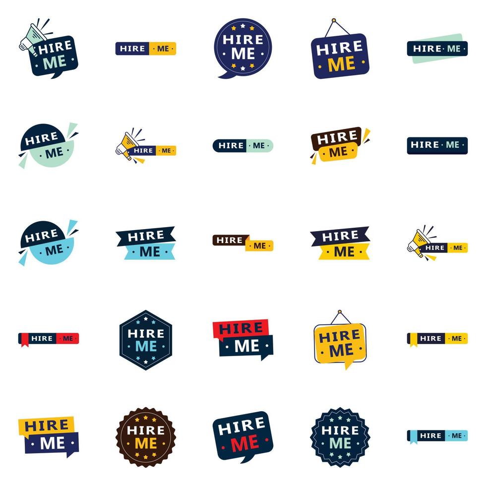 25 Impressive Hire Me Banners to Show Your Qualifications vector