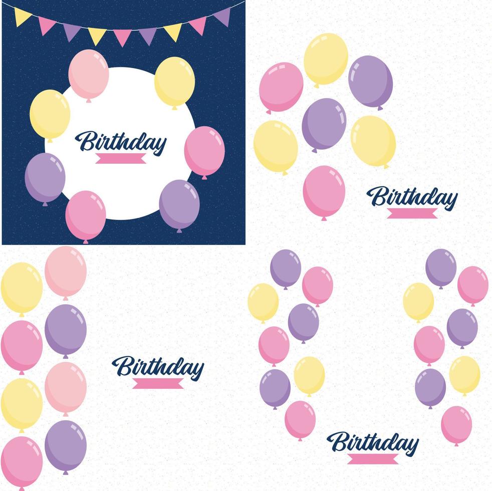 Retro Happy Birthday design with bold. colorful letters and a vintage texture vector