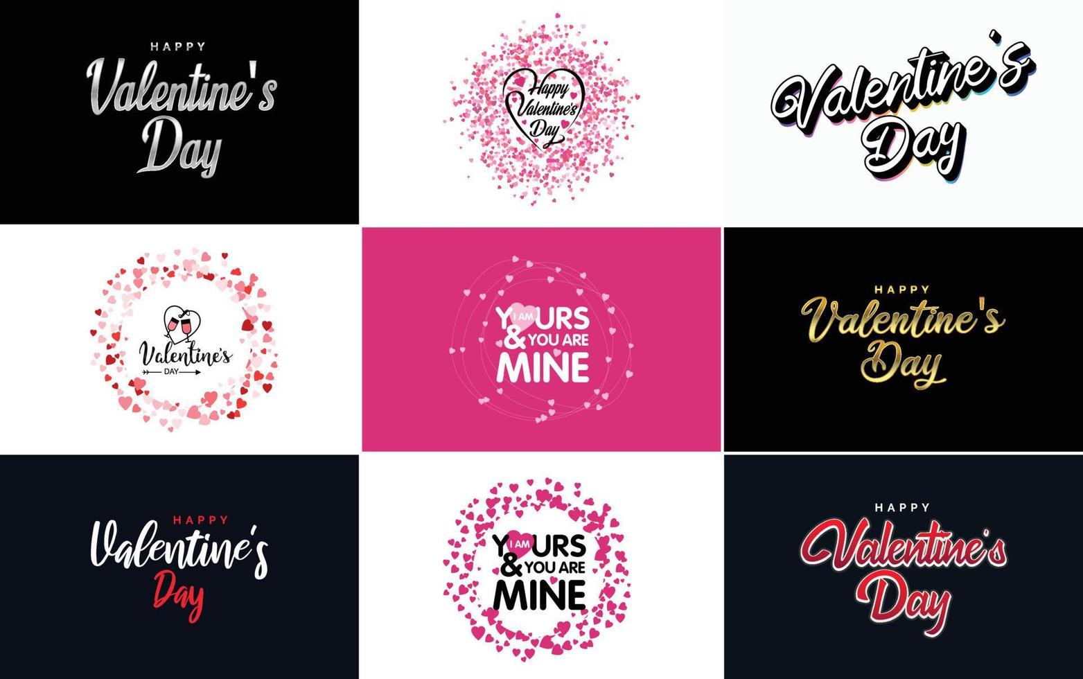 Happy Valentine's Day hand-drawn lettering vector illustration suitable for use in design of flyers. invitations. posters. brochures. and banners