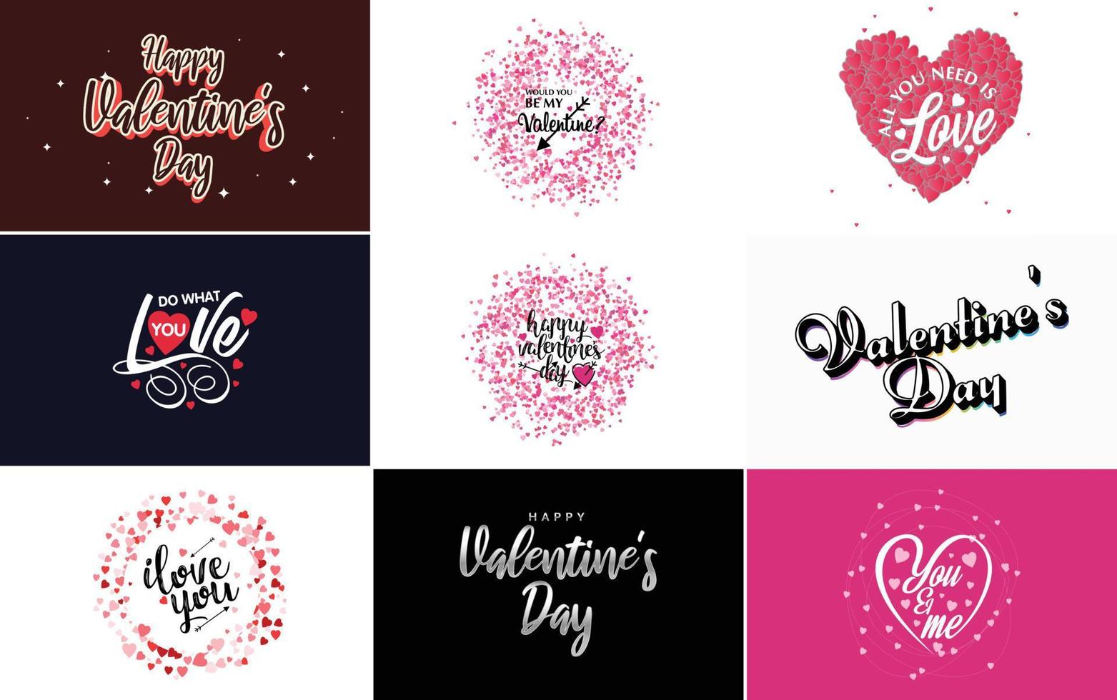 Happy Valentine's Day typography poster with handwritten calligraphy text. isolated on white background vector