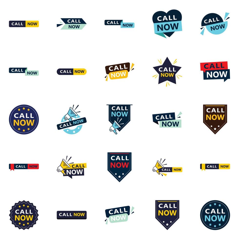 25 Innovative Typographic Banners for promoting calling vector
