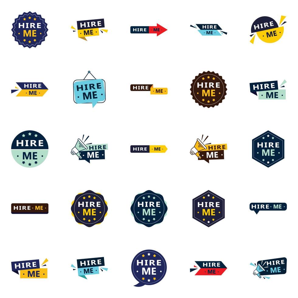 25 Unique Hire Me Banners to Get You Hired vector