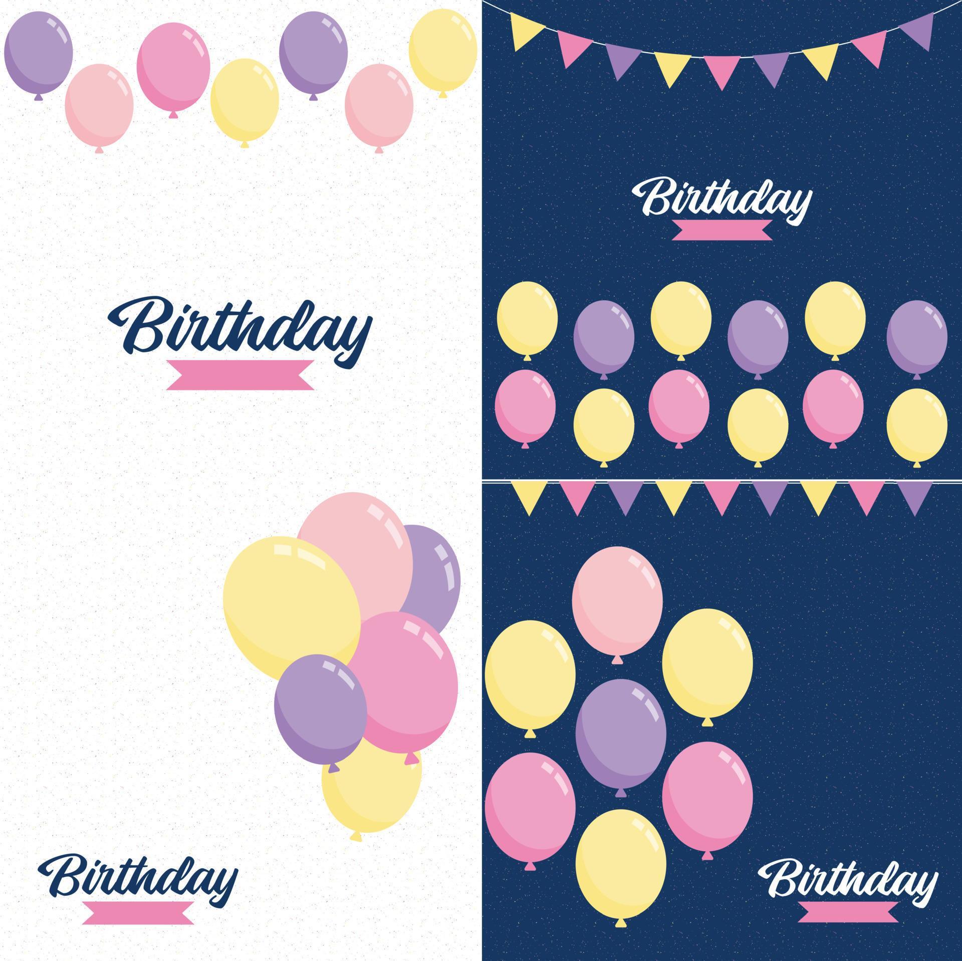 Happy Birthday text with a floral wreath and watercolor background