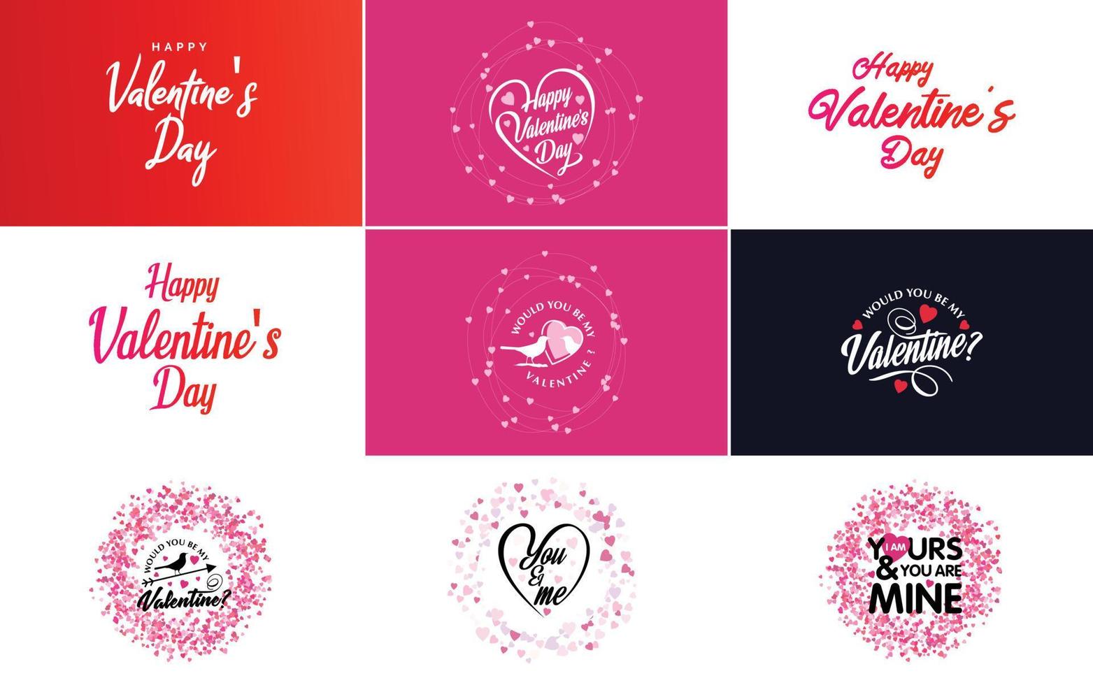 Happy Valentine's Day hand lettering calligraphy text and heart. isolated on white background vector illustration