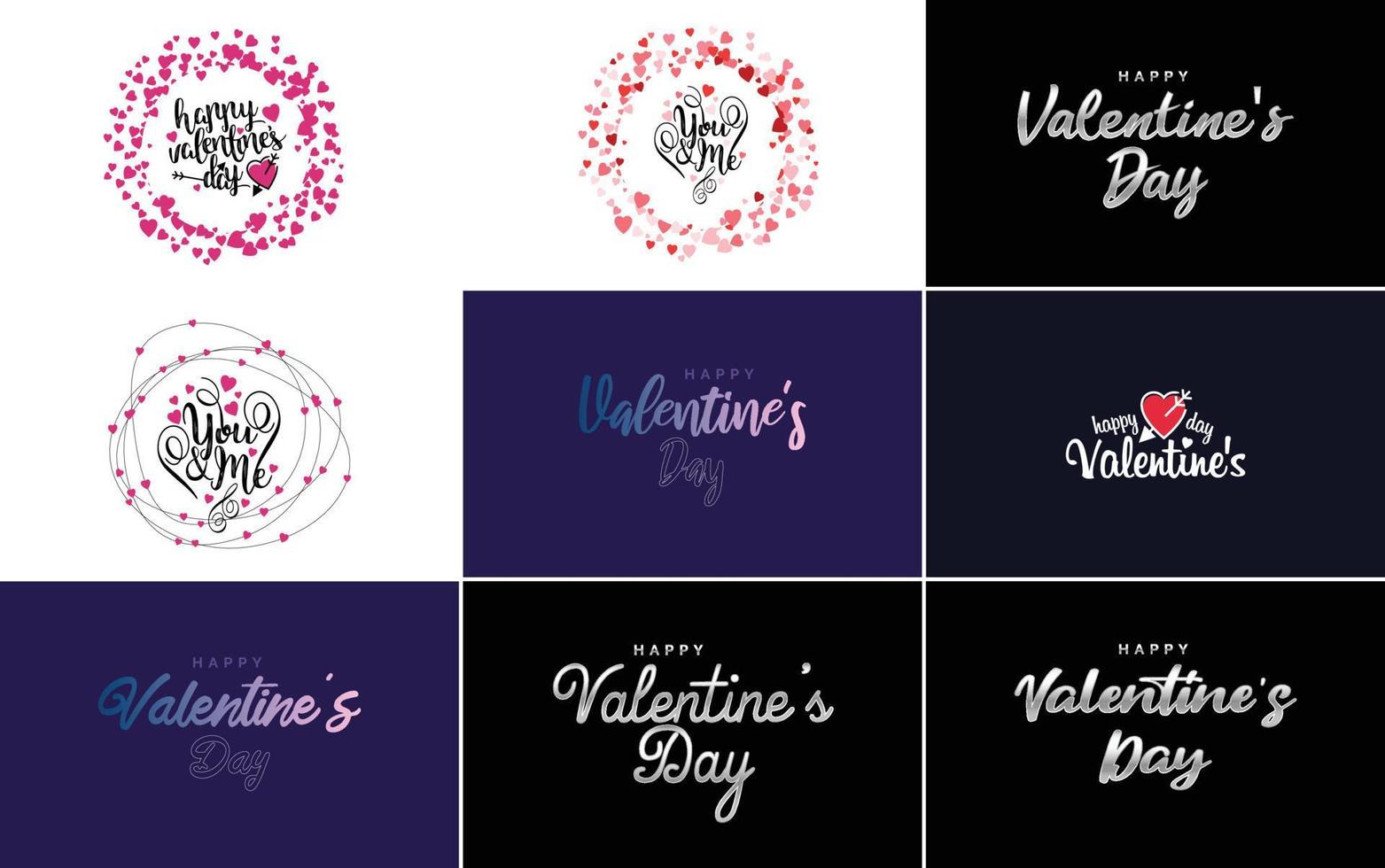 Happy Valentine's Day typography poster with handwritten calligraphy text. isolated on white background vector illustration