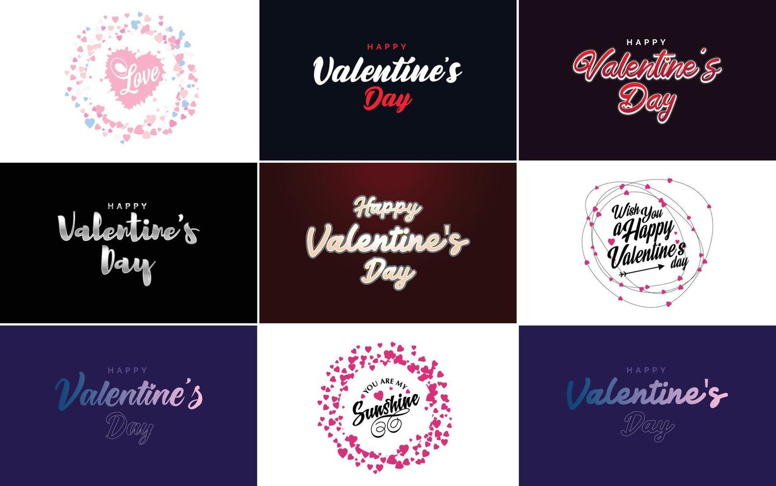 Happy Valentine's Day typography poster with handwritten calligraphy text. isolated on white background vector