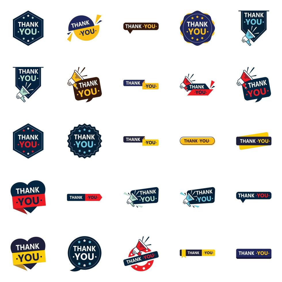 Thank You 25 Modern Vector Elements to Express Your Gratitude