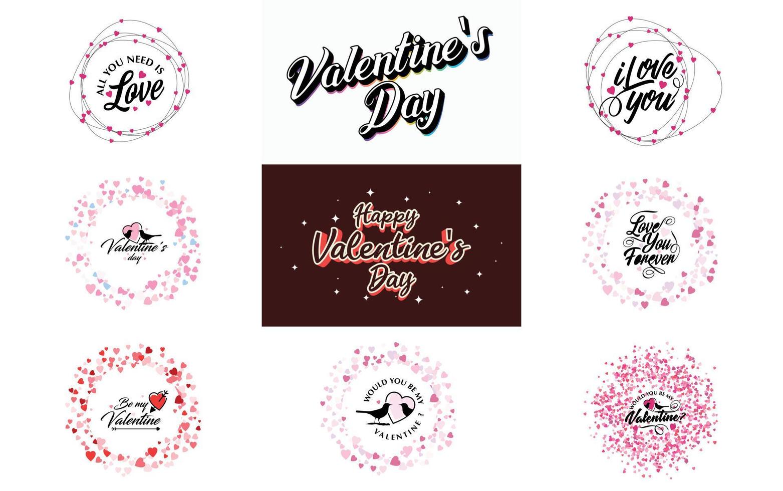 Be My Valentine lettering with a heart design. suitable for use in Valentine's Day cards and invitations vector