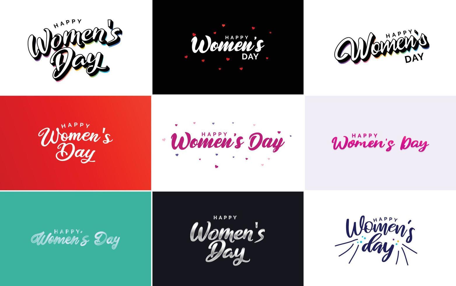 conjunto de carteles del feliz día internacional de la mujer. emblemas y elementos de diseño vector colección de signos. etiquetas. e insignias