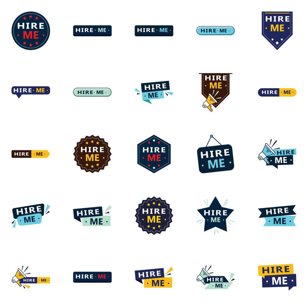 Get More Attention with Our Pack of 25 Hire Me Banners vector