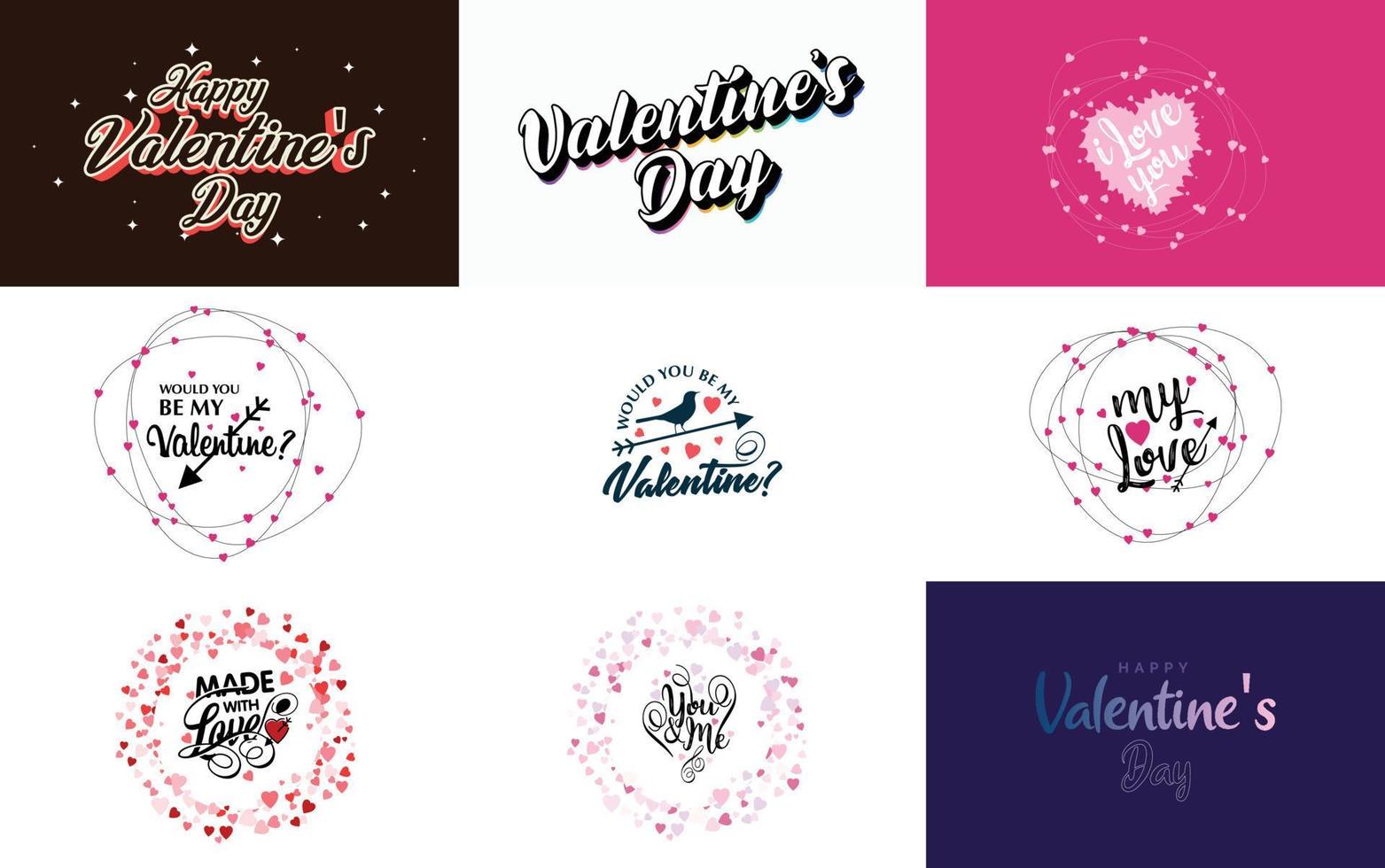 Be My Valentine Valentine's holiday lettering for greeting card vector