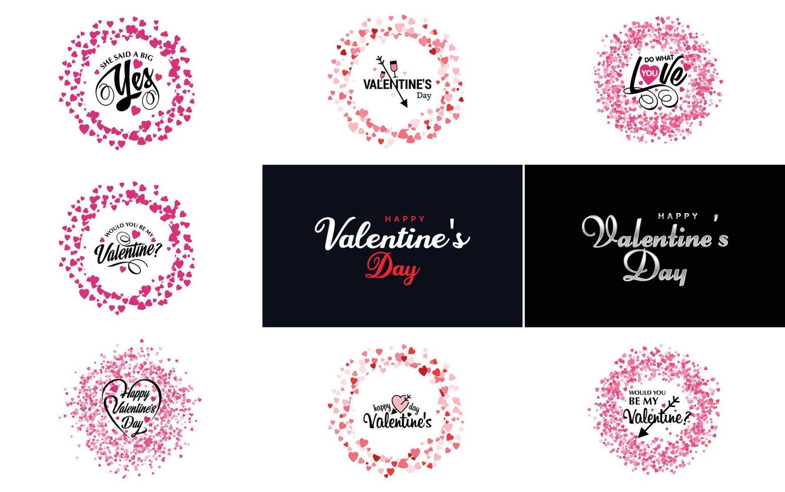 Happy Valentine's Day banner template with a romantic theme and a red color scheme vector