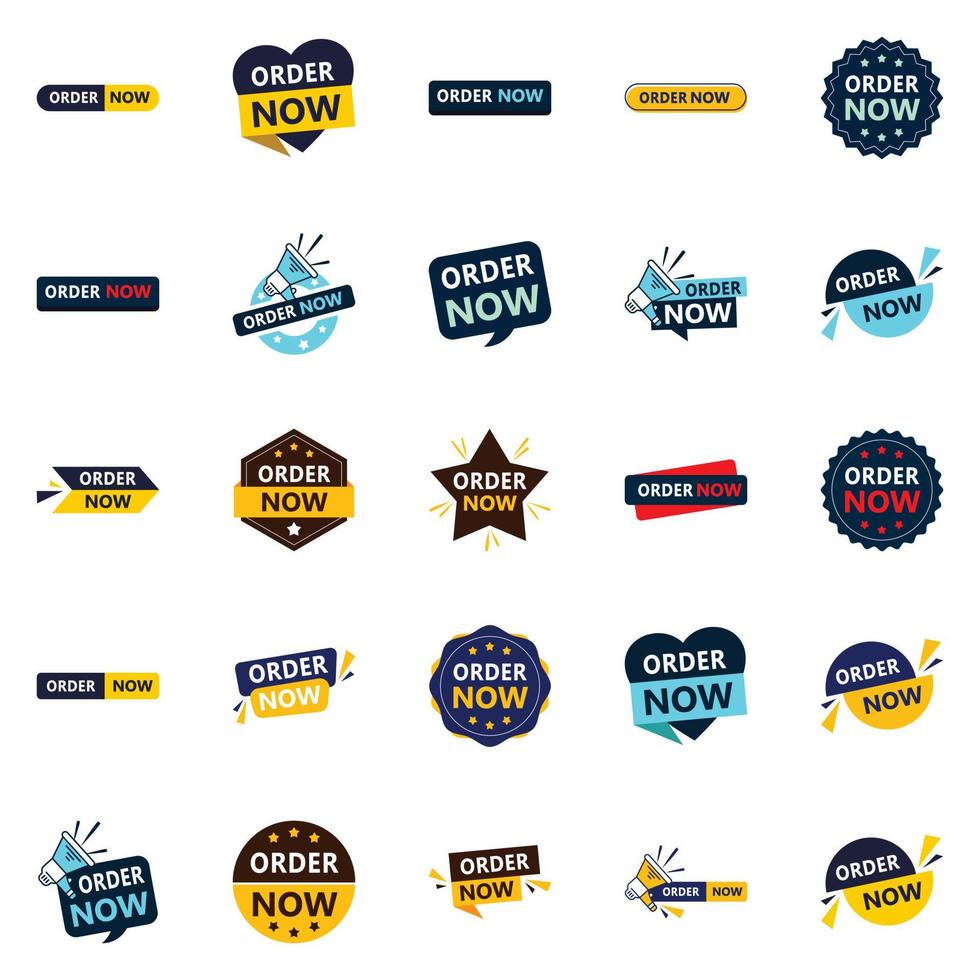 25 Dynamic Order Now Banners to Help You Promote Your Business vector