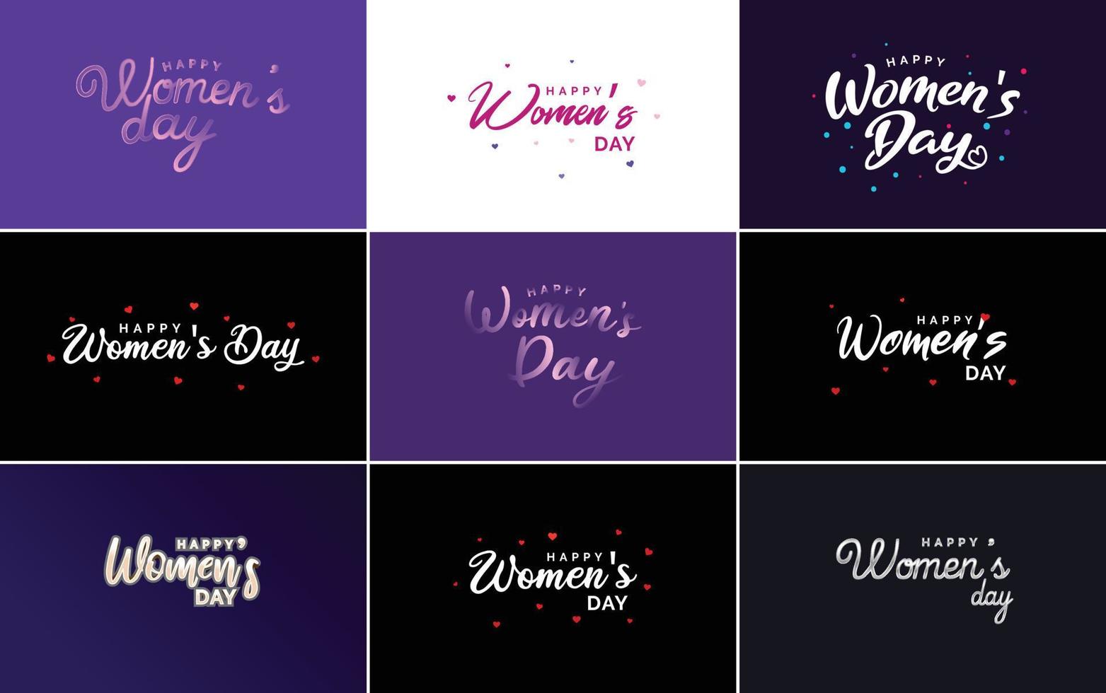 conjunto de tarjetas del día internacional de la mujer con un logotipo vector