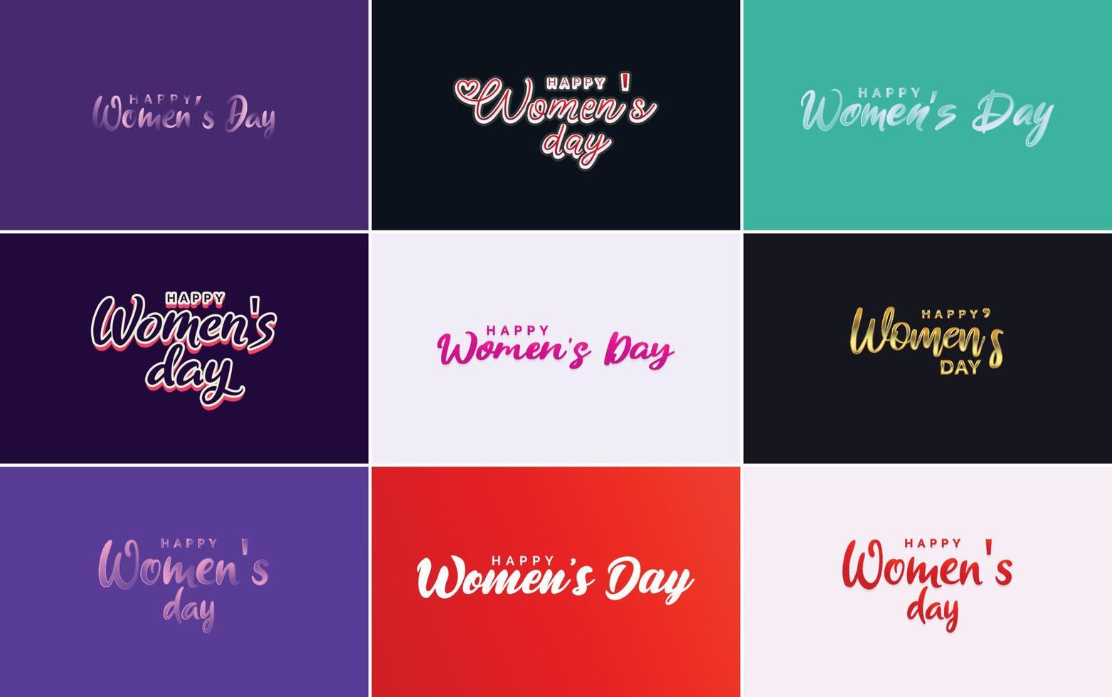 International Women's Day lettering with a love shape. suitable for use in cards. invitations. banners. posters. postcards. stickers. and social media posts vector