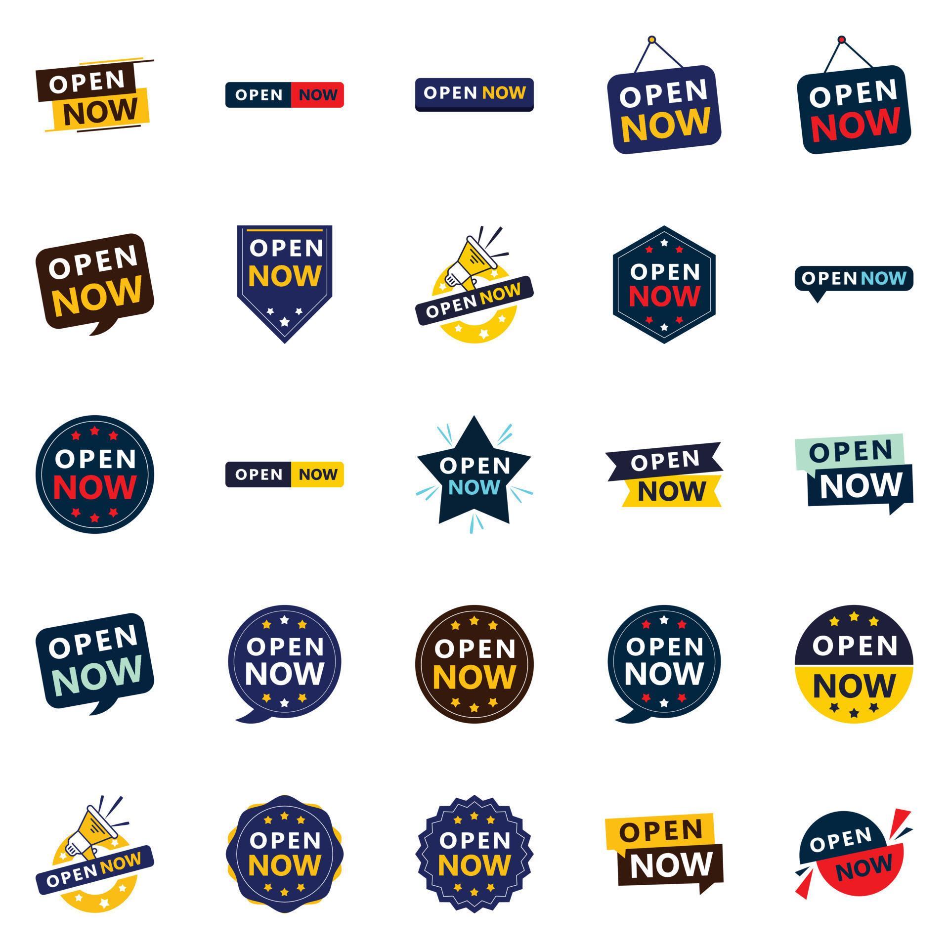 25 Customizable Open Now Signage Templates 18705311 Vector Art at Vecteezy