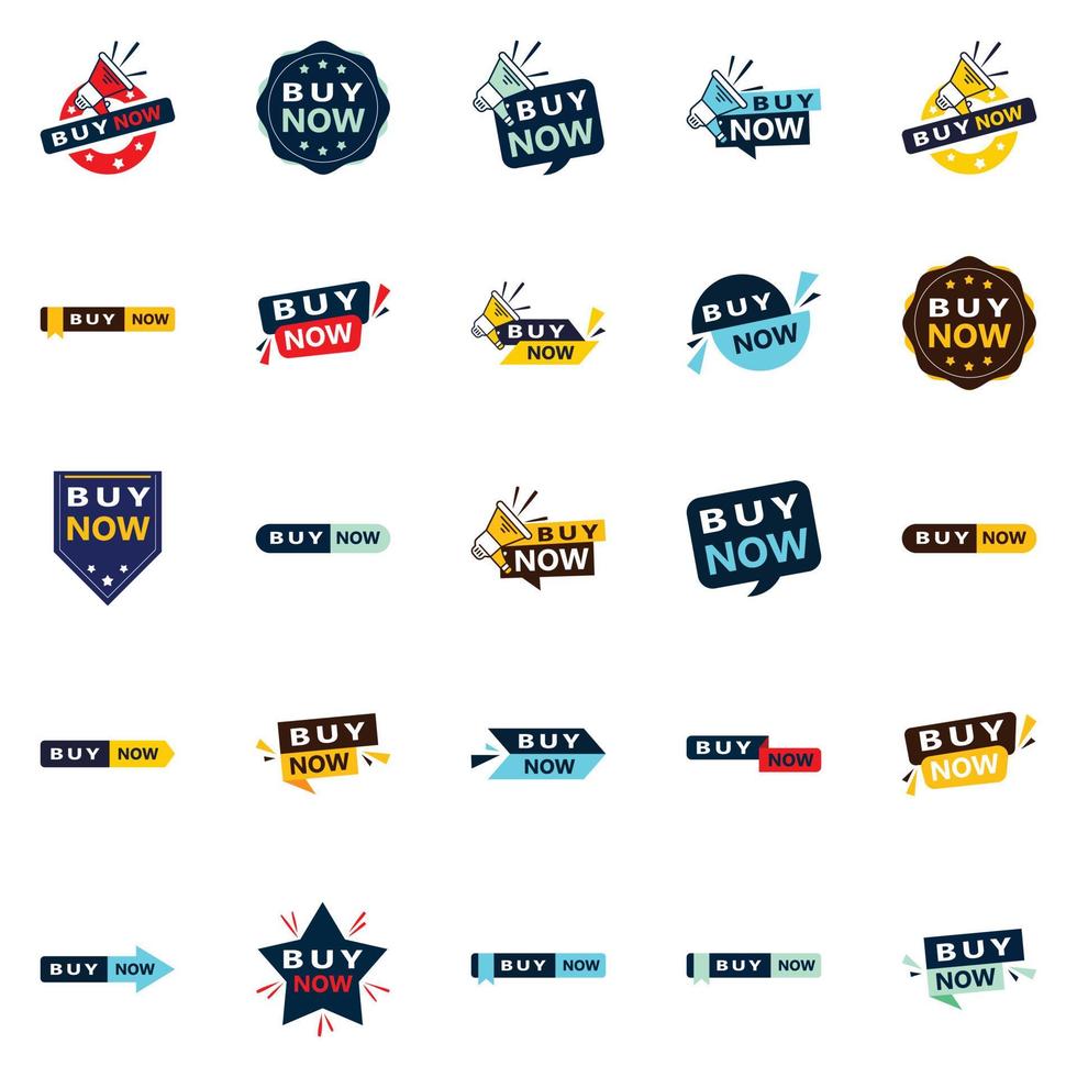 25 Versatile Typographic Banners for promoting buying in different contexts vector