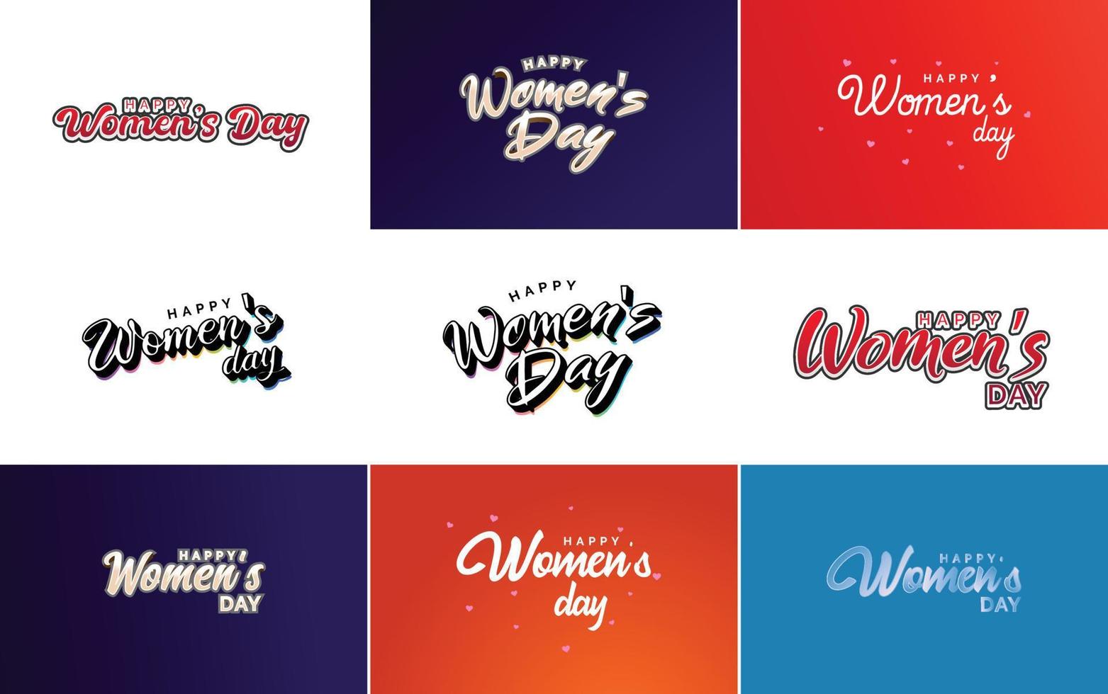 International Women's Day lettering with a love shape. suitable for use in cards. invitations. banners. posters. postcards. stickers. and social media posts vector