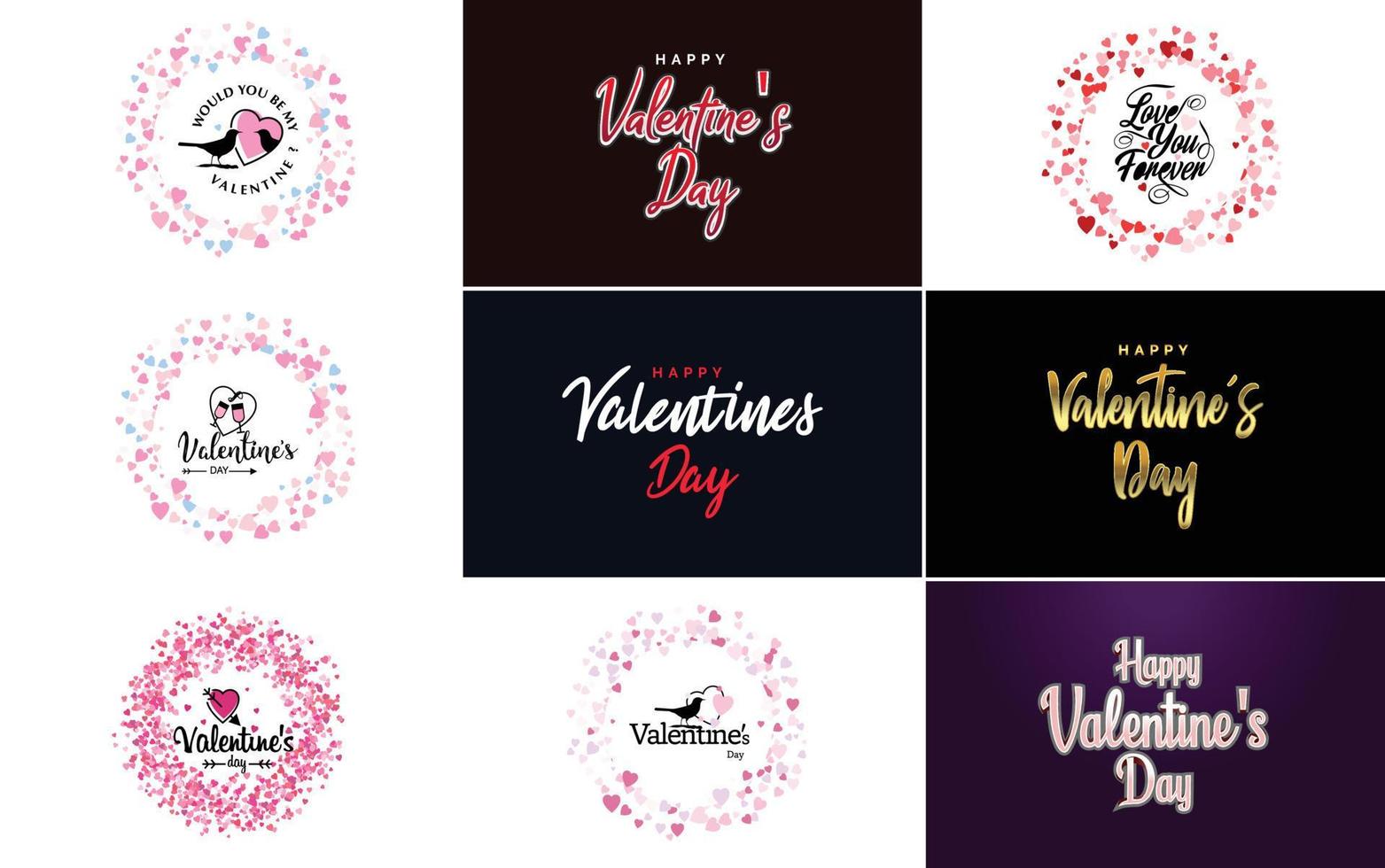 Happy Valentine's Day typography poster with handwritten calligraphy text. isolated on white background vector