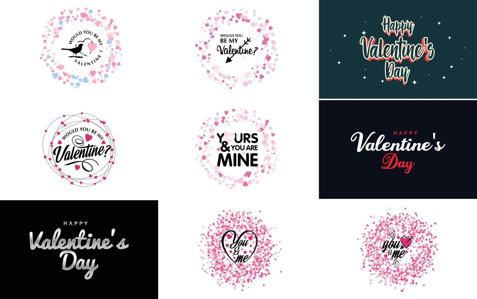 Be My Valentine Valentine's holiday lettering for greeting card vector