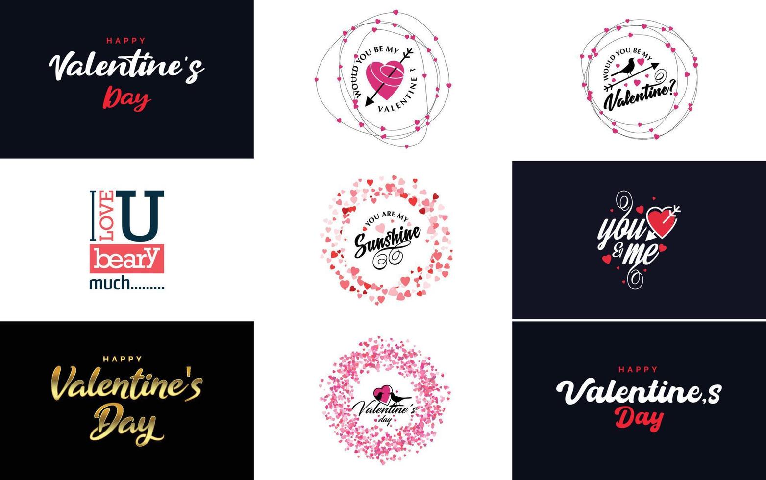 Be My Valentine lettering with a heart design. suitable for use in Valentine's Day cards and invitations vector