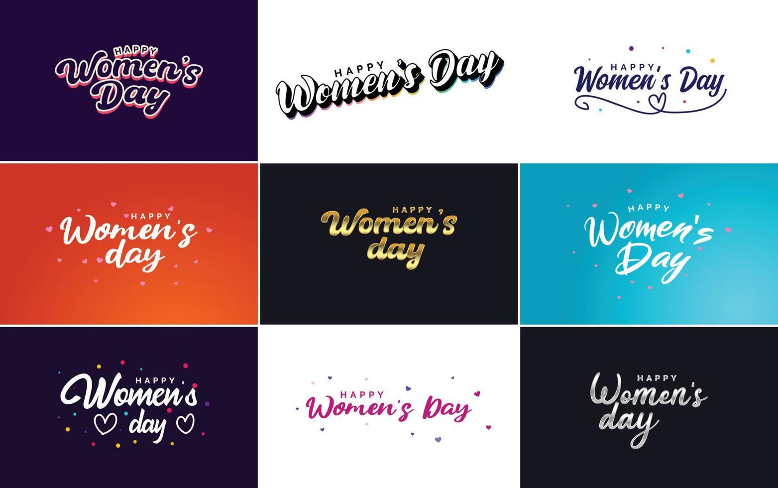 Set of cards with International Women's Day logo vector