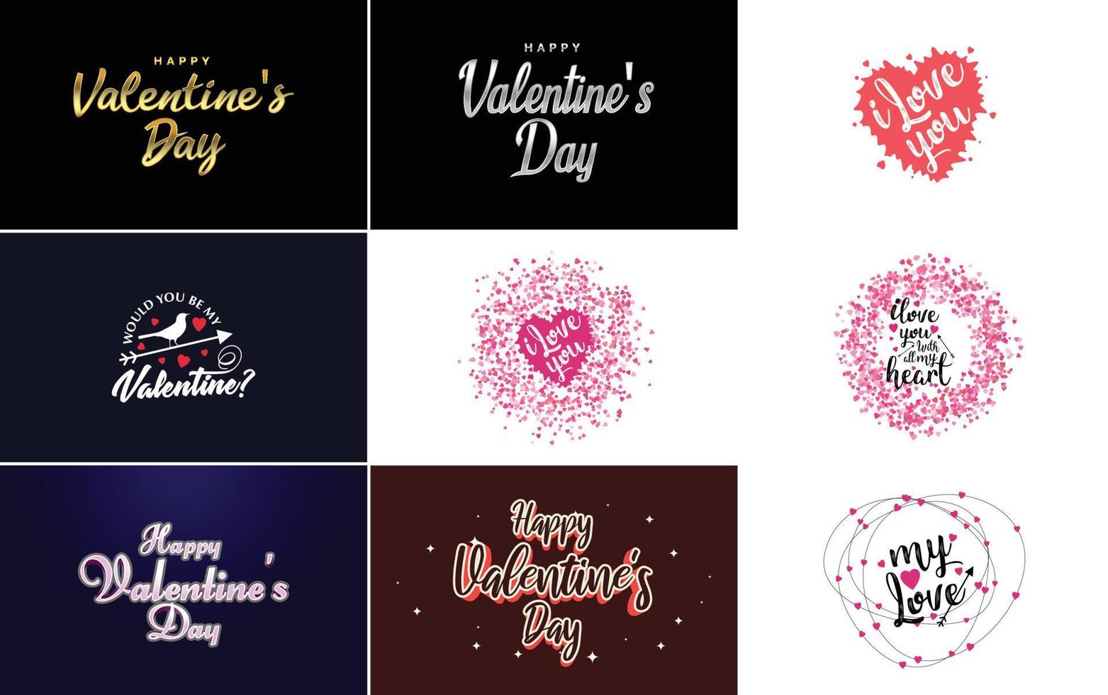 plantilla de banner de feliz día de san valentín con un tema romántico y un esquema de color rojo vector