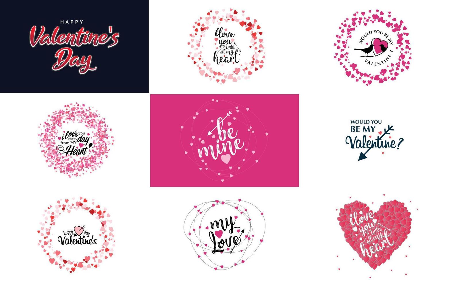 Love word art design with a heart-shaped gradient background vector