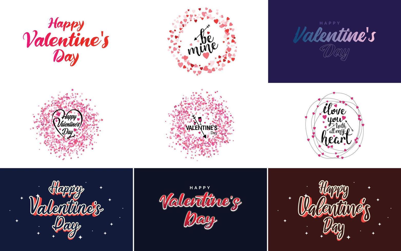 Happy Valentine's Day hand-drawn lettering vector illustration suitable for use in design of flyers. invitations. posters. brochures. and banners