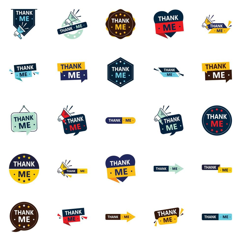 Get Your Customers to Feel Appreciated with Our Pack of 25 Thank Me Banners vector