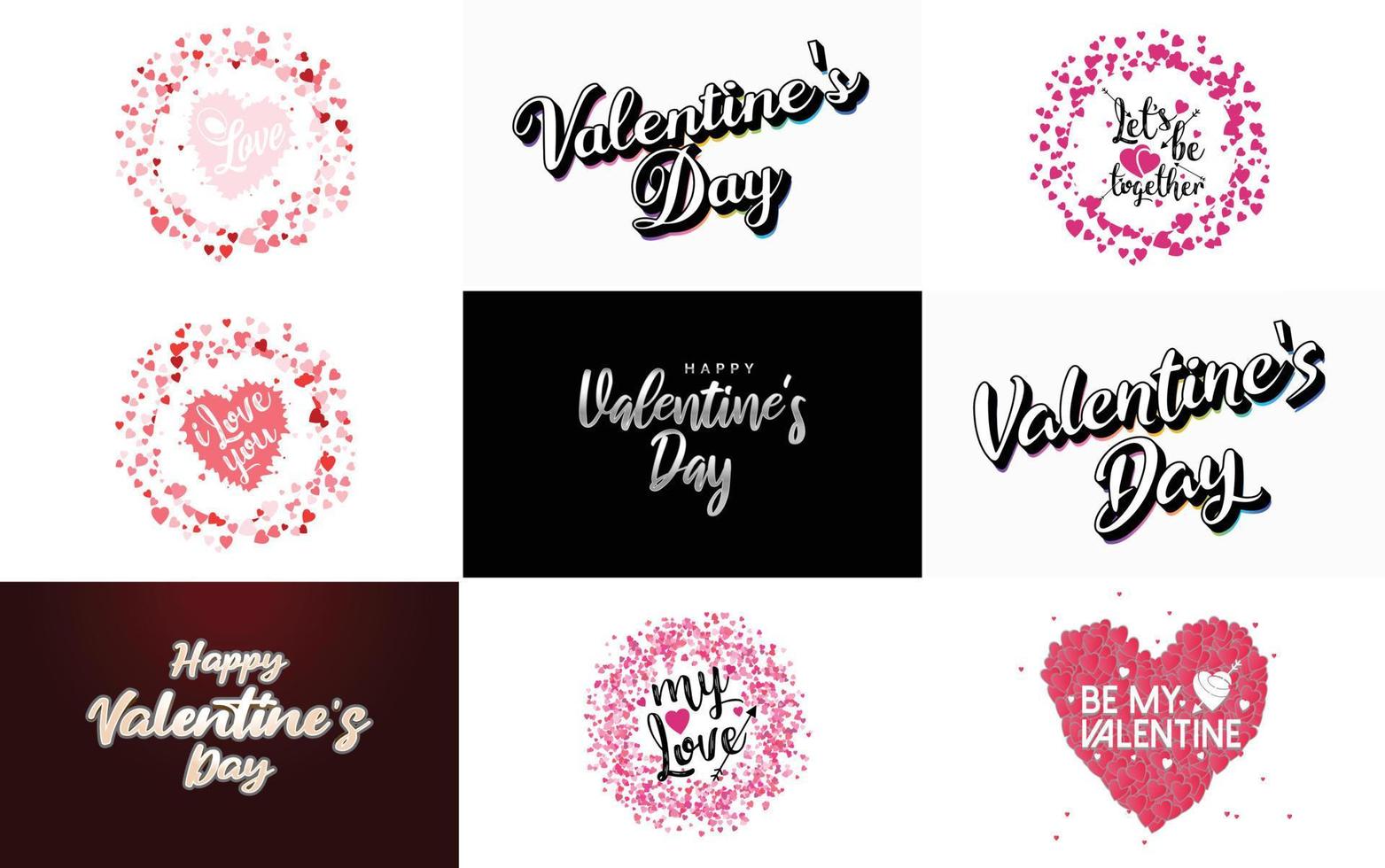 Happy Valentines Day Text, Valentines Day Banner 1977679 Vector Art at  Vecteezy