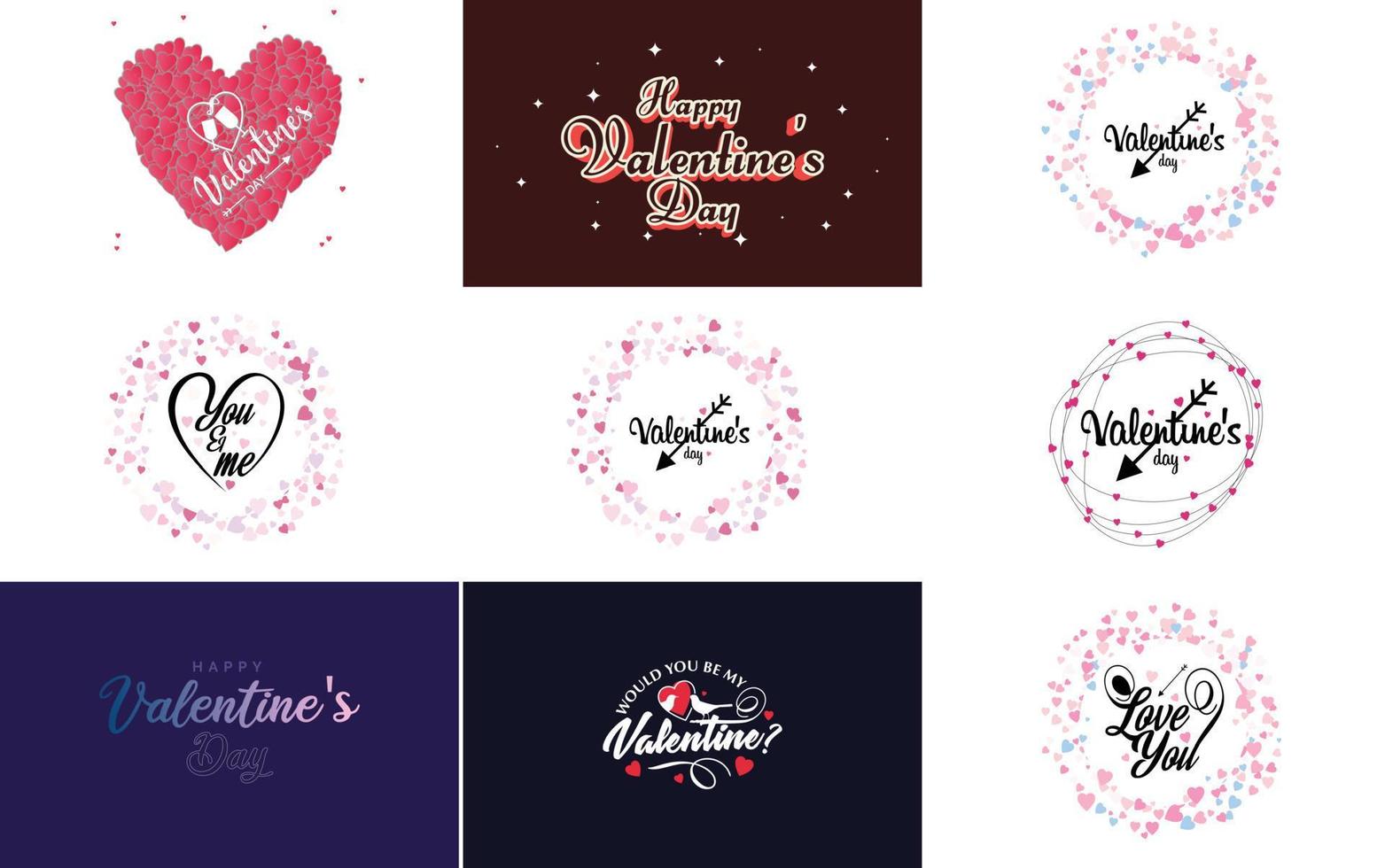 Happy Valentine's Day typography poster with handwritten calligraphy text. isolated on white background vector